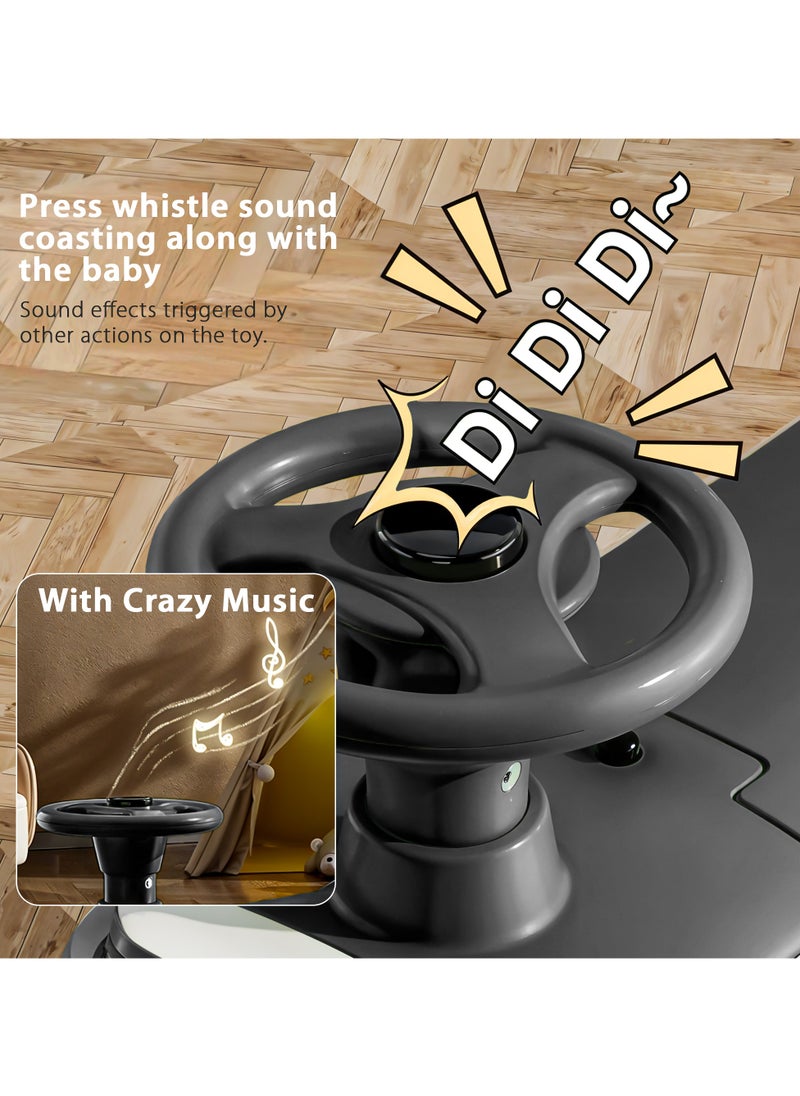 BAYBEE - Waldo Baby Ride on Car for Kids, Ride on Baby Car with Lights, Music & Storage Space | Kids Push Car for Baby | Push Ride on Car for Kids Toddlers 1 to 3 Years Boys Girls Black - Image 1