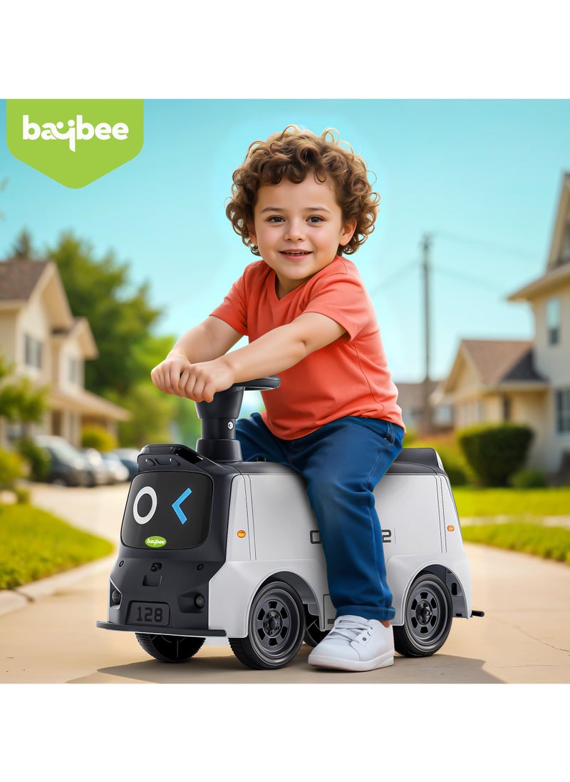 BAYBEE - Waldo Baby Ride on Car for Kids, Ride on Baby Car with Lights, Music & Storage Space | Kids Push Car for Baby | Push Ride on Car for Kids Toddlers 1 to 3 Years Boys Girls Black - Image 1