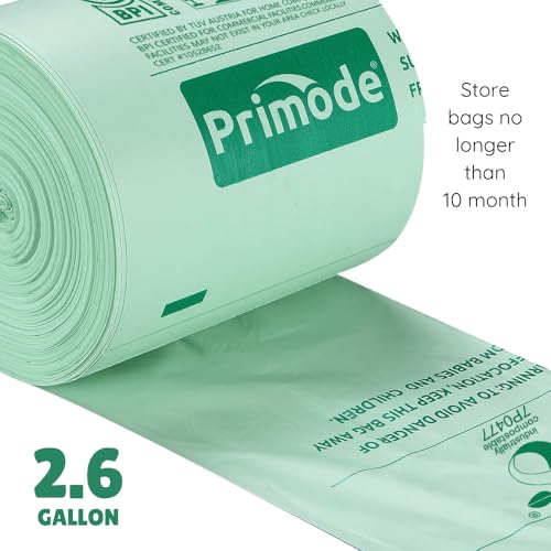 Primode Compost Bags, Compostable Trash Bags 2.6 Gallon Compostable Bags 100 Count Small Compost Bags for Countertop bin Extra Thick 0.71 Mil. ASTM D6400 Certified By BPI and TÜV AUSTRIA - Image 3