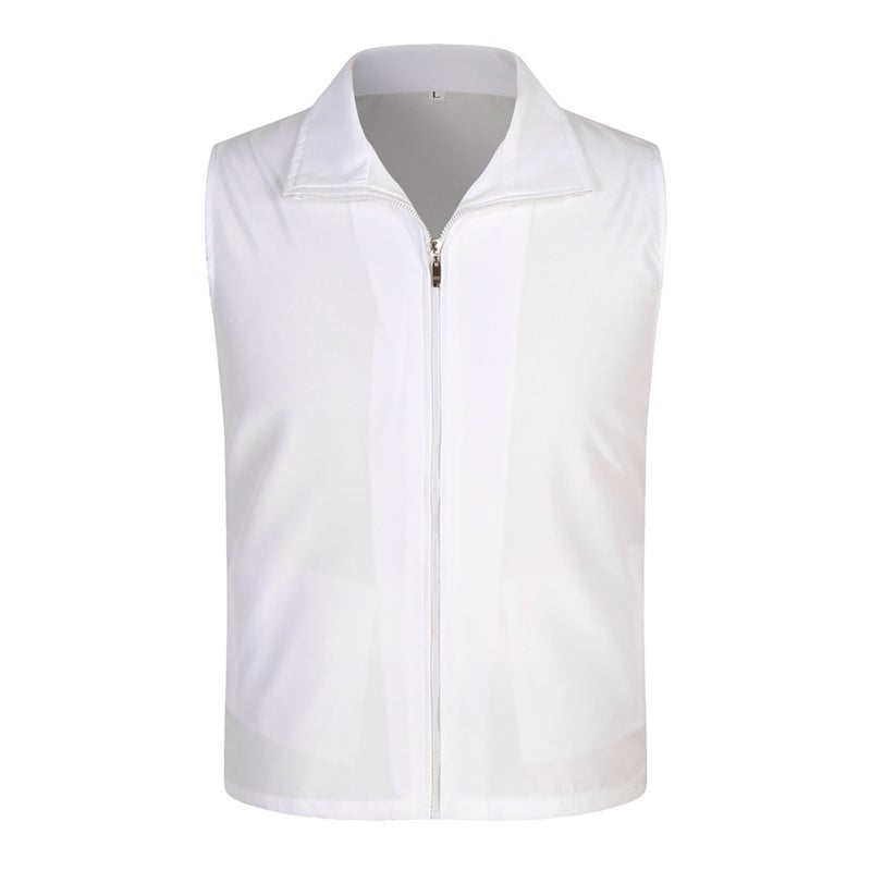 Generic Volunteer Vest Custom Printing Logo Supermarket Work Clothes Public Service Advertising Shirt Reflective Strip Vest DIY Windbreaker White 