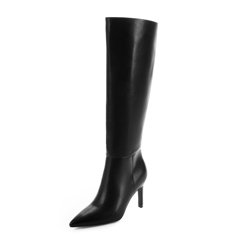 Easyfox Black Tall Fall Boots Women Pointed Toe Knee High Boots Stiletto Heel Long Boots for Women Size 9.5 - Image 1