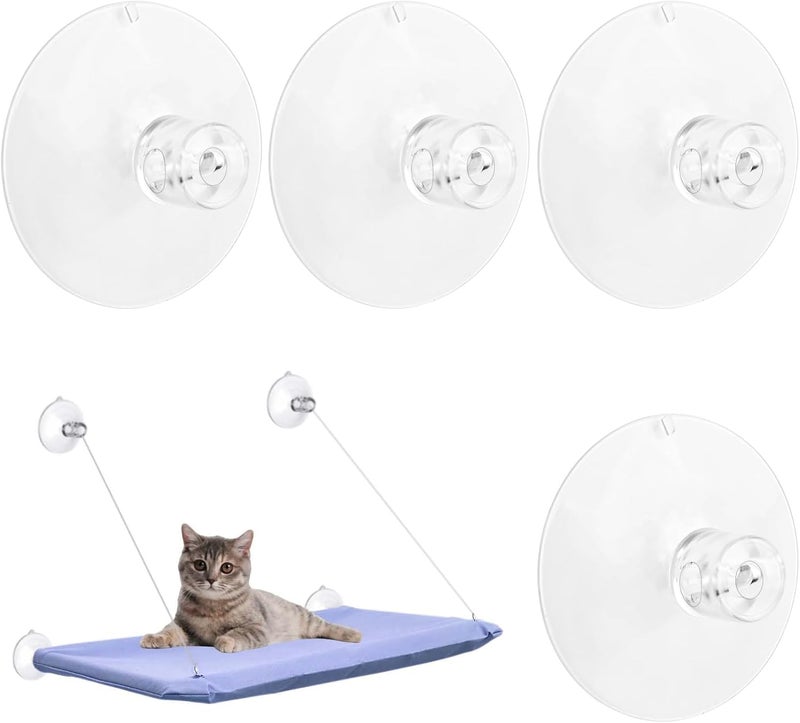 AccEncyc 4 Pcs Thick Suction Cup Cat Perches - Classic Style Window Hammock Replacement for Cat Window Seat - Image 1