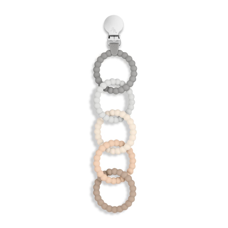 Ryan & Rose Cutie Clinks Attachable Teether Chew Toy for Babies (Neutral) - Image 1