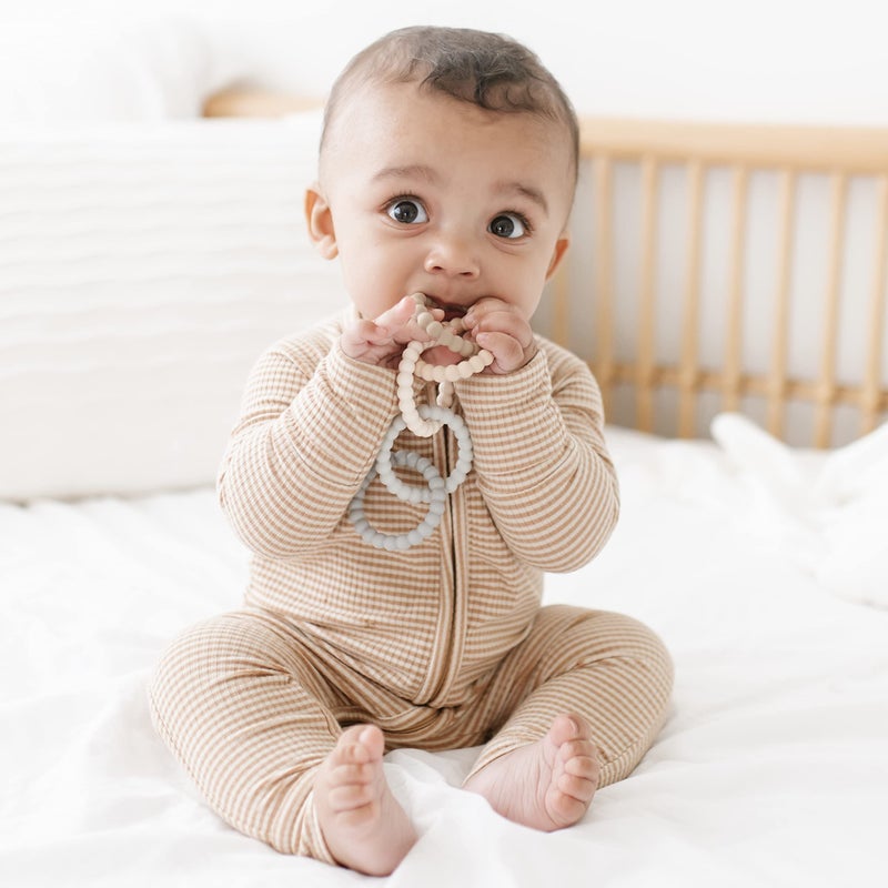 Ryan & Rose Cutie Clinks Attachable Teether Chew Toy for Babies (Neutral) - Image 3