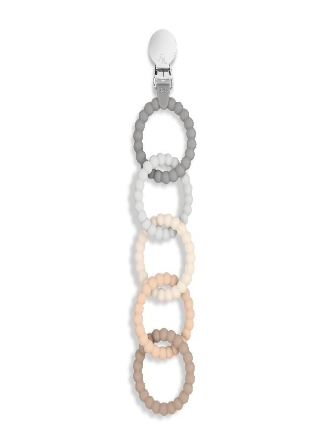 Ryan & Rose Ryan & Rose Cutie Clinks Attachable Teether Chew Toy for Babies (Neutral) - Image 5