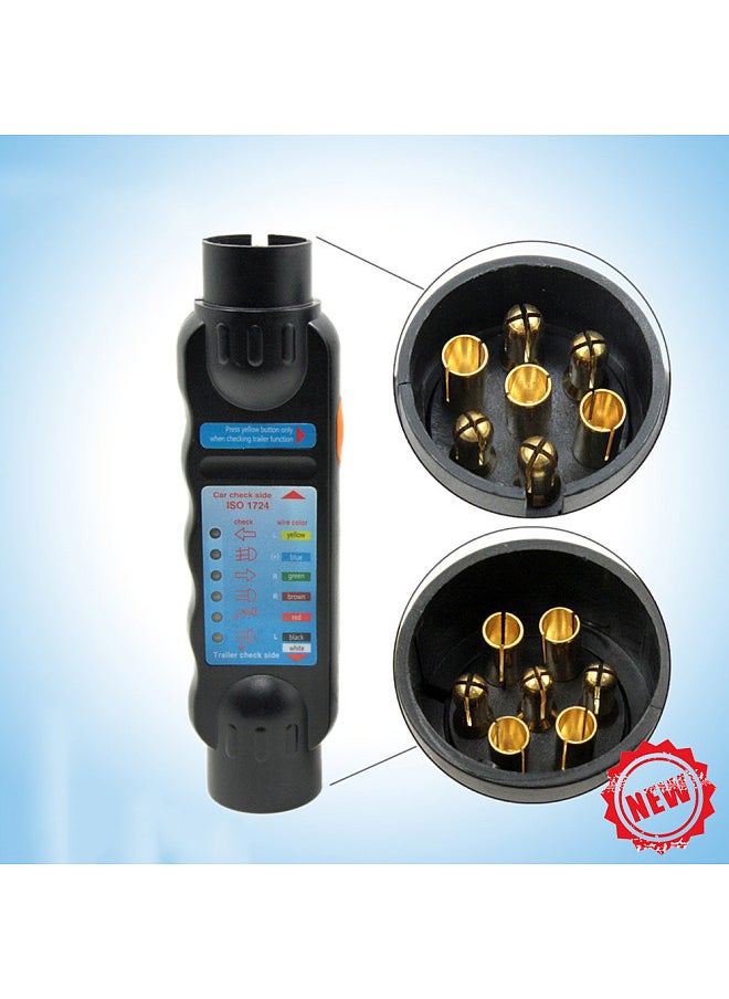 Generic - 12V 7 Pins Car Truck Trailer Plug Socket Tester Wiring Circuit Light Test Tool Car Accessory - Image 1