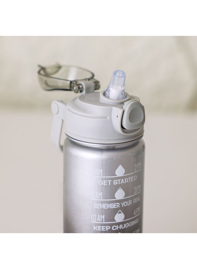 DANUBE HOME زجاجة مياه رياضية ألبين أكوا - زجاجة مياه متينة مقاومة للتسرب للجيم، والمشي، والأنشطة الخارجية - خالية من BPA، زجاجة ترطيب قابلة لإعادة الاستخدام للرياضة والسفر L7.8xW28.5Cm - 1000ml رمادي - Image 2