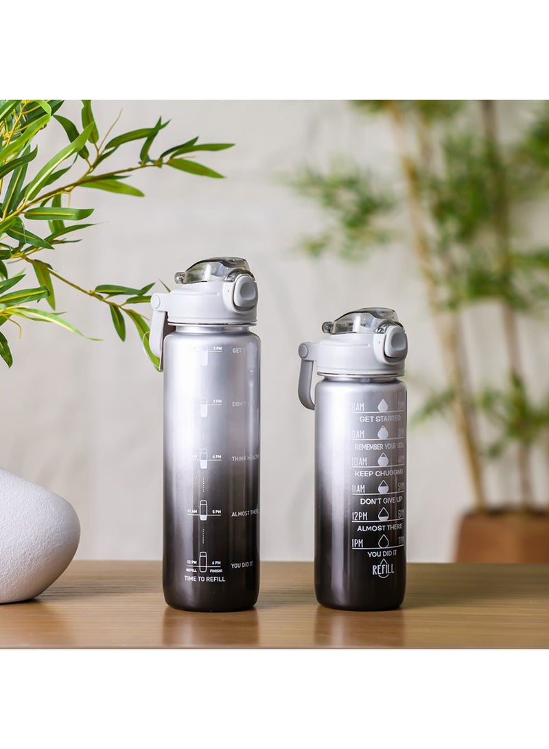 DANUBE HOME زجاجة مياه رياضية ألبين أكوا - زجاجة مياه متينة مقاومة للتسرب للجيم، والمشي، والأنشطة الخارجية - خالية من BPA، زجاجة ترطيب قابلة لإعادة الاستخدام للرياضة والسفر L7.8xW28.5Cm - 1000ml رمادي - Image 4