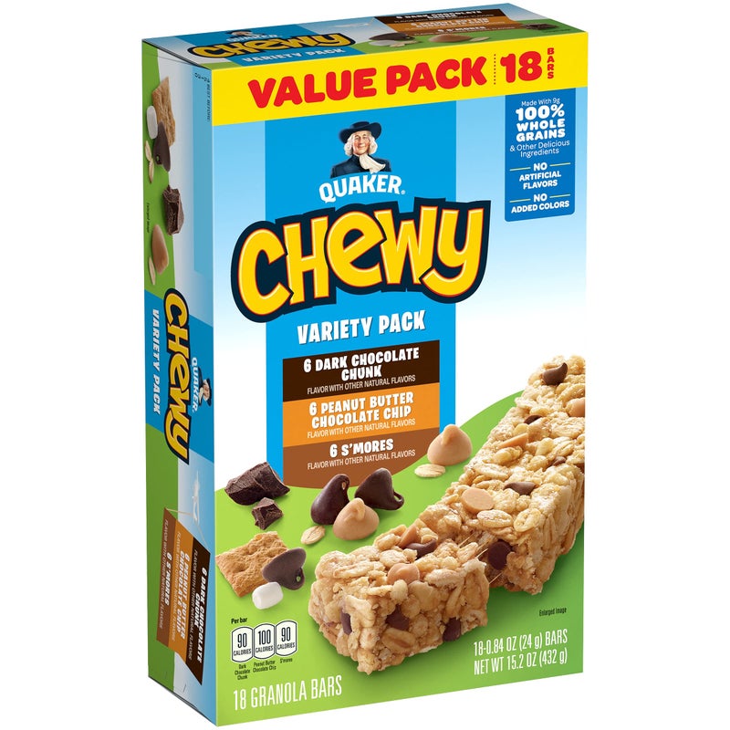 Quaker Chewy Granola Bars, Variety Pack, 18 Count - Image 1