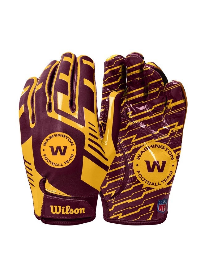 Wilson Nfl Stretch Fit Football Gloves Adult Washington Commanders - Image 1