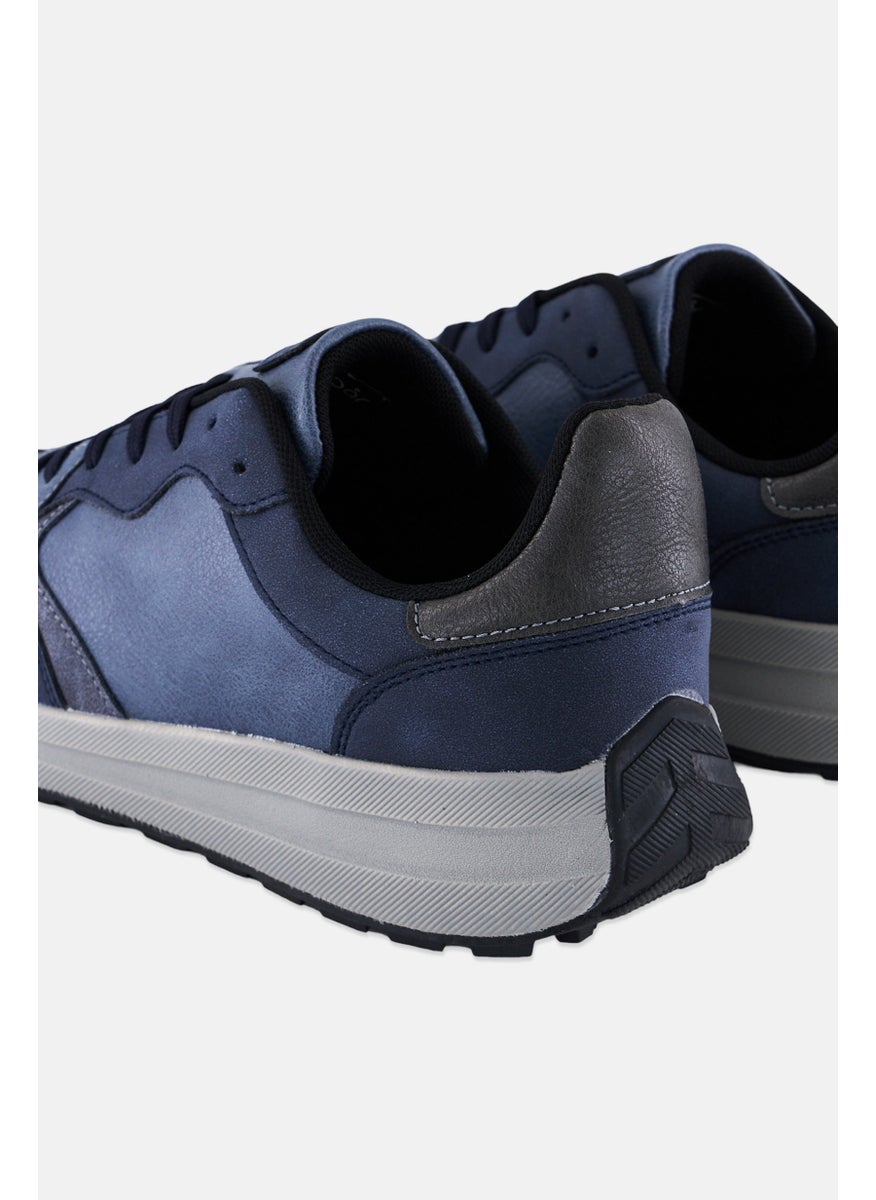 Algspar Men Lace Up Casual Sneakers, Navy  - Image 2