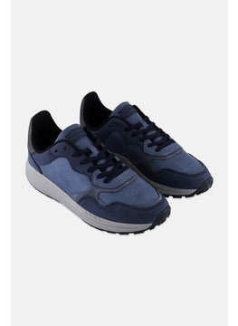 Algspar Men Lace Up Casual Sneakers, Navy  - Image 1