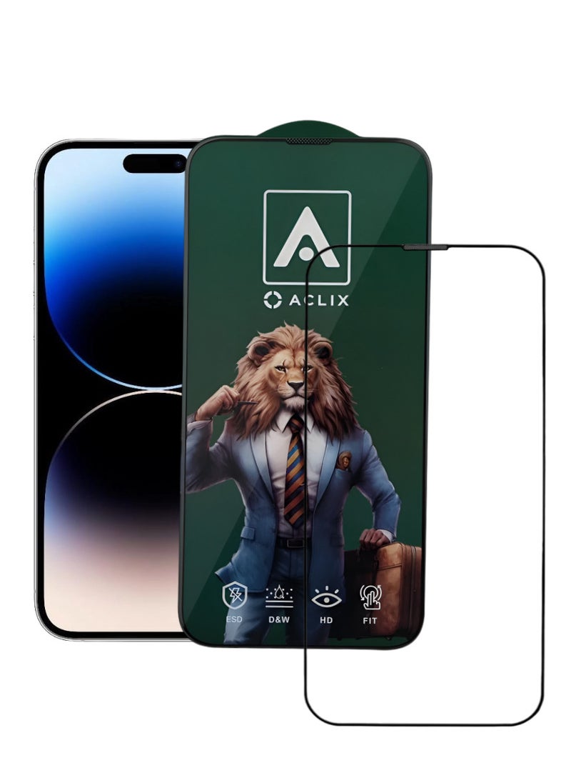 ACLIX Antistatic ESD Dustproof Premium Quality High Definition Tempered Glass Screen Protector Designed For  iPhone 14 Pro - Image 1