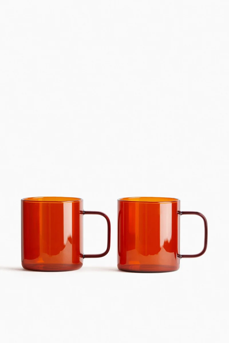 H&M 2-pack glass mugs