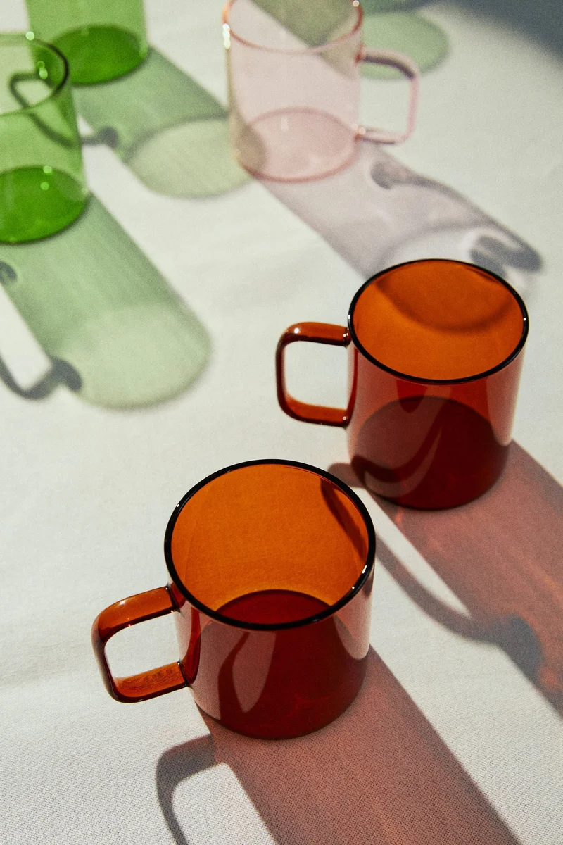 H&M 2-pack glass mugs