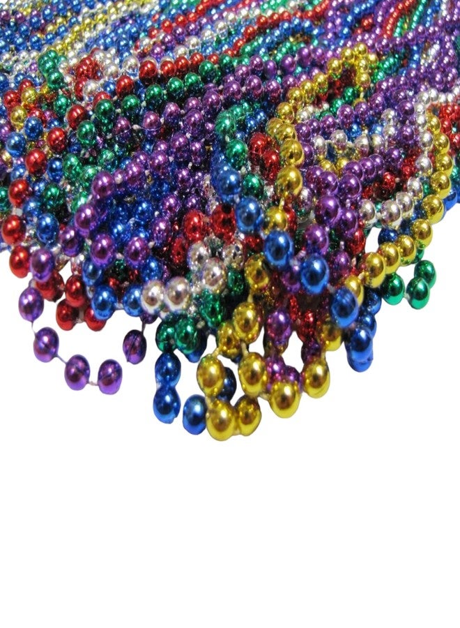 Oojami 144 قطعة من قلائد خرز ماردى غرا - 33" قلائد خرز بألوان متنوعة لمهرجان ماردى غرا، الكرنفال، حفلات القراصنة، الحفلات التنكرية وعيد الميلاد، هدايا جماعية ورمي في المواكب ومواد حفلات للرجال والنساء (144) - Image 4