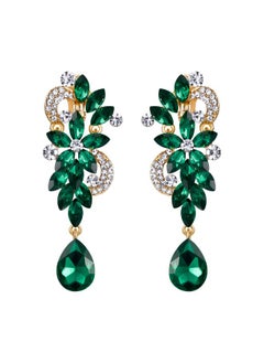 St Patricks Day Earrings Wedding Bridal Clip On Earrings For Women Bohemian Boho Crystal Flower Chandelier Teardrop Bling Long Dangle Earrings Emerald Color Gold-Toned - pzsku/ZE7D894AE2E343B903061Z/45/_/1735214479/28b2a2d7-fdb0-46af-b630-230f24e5f658