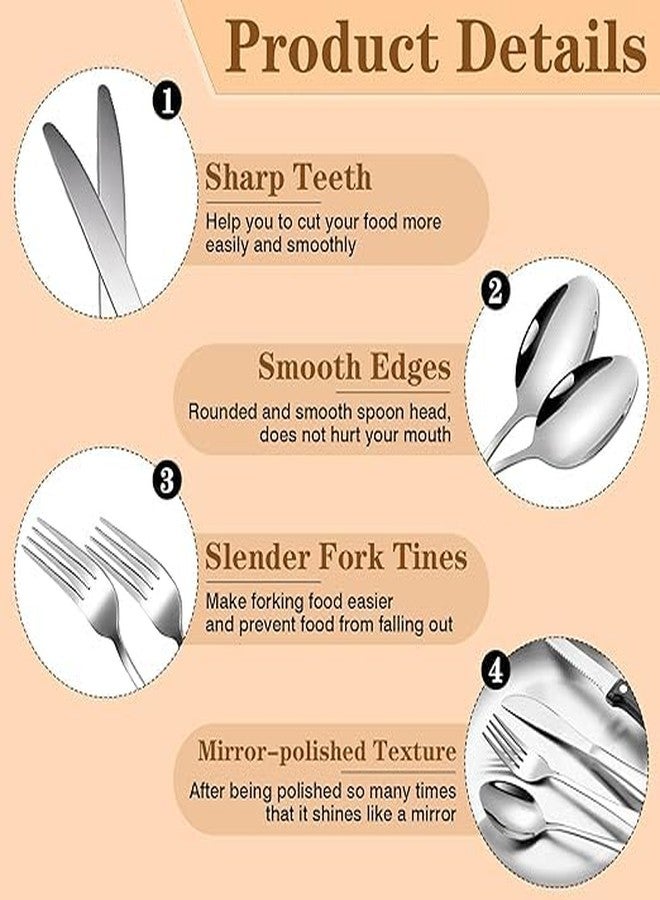 Brikipth Outdoor Camping Tableware Set, Stainless Steel Knives, Forks, Spoons, 4-Person Tableware, Gift Set, 20 Pcs Silverware Set with Organize for Camping Enthusiasts - Image 3
