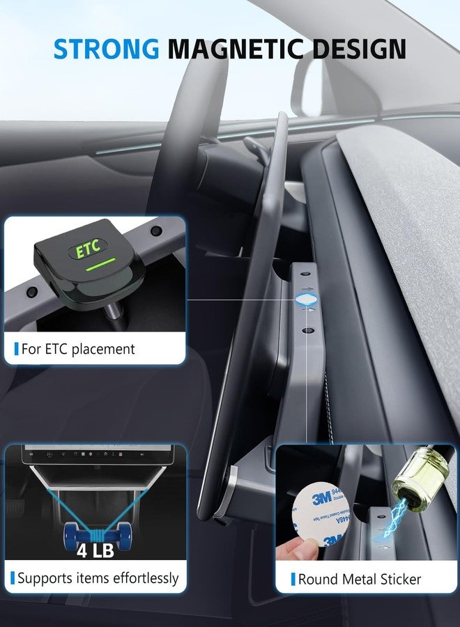 VANKUB Cyber-Inspired Magnetic Under Screen Storage Box for 2025-26 Tesla Model Y Juniper & 2024-25 Model 3 Highland (Standard/Premium/Performance), [Futuristic Mecha] Center Console Organizer - Image 5