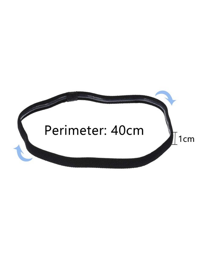 Sumind 4 Pieces Thick Non-Slip Elastic Sport Headbands Football Hair Headbands for Women and Men (Black, Gray - Image 3