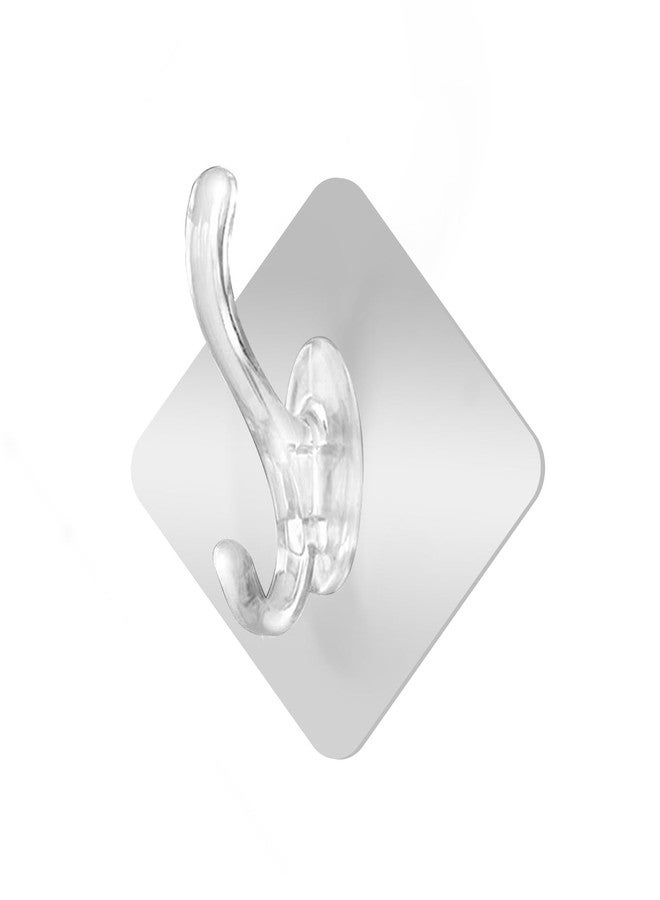 RIGJAK Adhesive Hooks for Hanging Heavy Duty Robe Towel Sticky Clear Hooks Waterproof Adhesive Wall Hooks for Home Bathroom Kitchen Office and Outdoor (Pack of 5) - Image 1