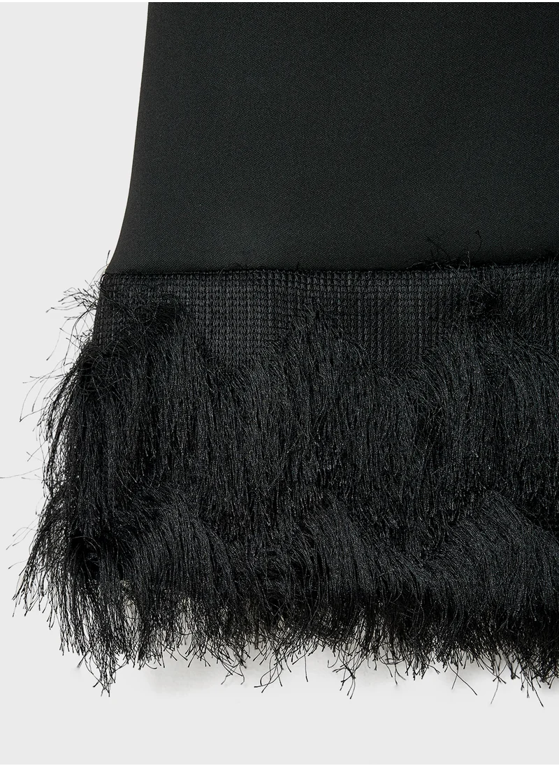 ليتل جولدن ابل Little A Line With Fur Dress