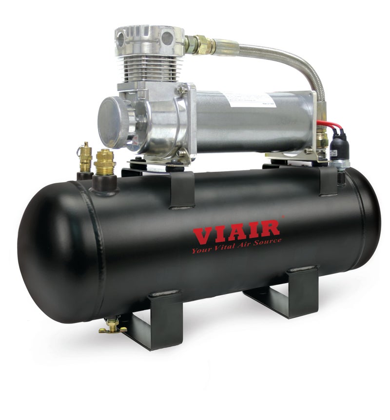 Viair مجموعة مصدر الهواء عالية التدفق VIAIR 200 PSI | ضاغط هواء مثبت على متن السيارة بسعة 2 جالون للشاحنات، الأبواق الهوائية، ونظام تعليق مستوى الحمولة - Image 5