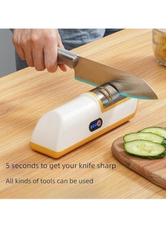 M MIAOYAN 2-stage household electric knife sharpener, kitchen gadget multifunctional artifact, equipped with 4 sharpening ports, suitable for coarse and fine knives  - Image 3