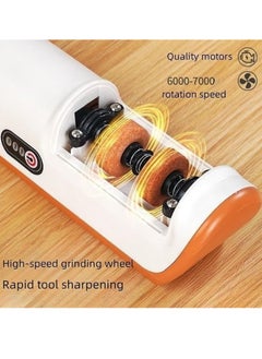 M MIAOYAN 2-stage household electric knife sharpener, kitchen gadget multifunctional artifact, equipped with 4 sharpening ports, suitable for coarse and fine knives  - Image 4