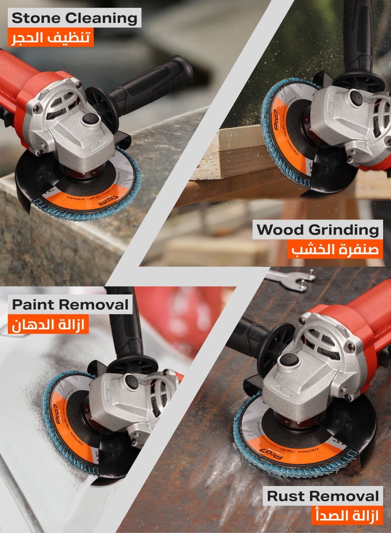 LAWAZIM Pro7 10 Pack Flap Disc Zirconia - 4.5 x 7/8-Inch 60 Grit - Type 27 Zirconia Abrasive Grinding Wheel for Angle Grinder - Ideal for Stainless Steel, Wood, Rust Removal, and Surface Preparation - Image 3