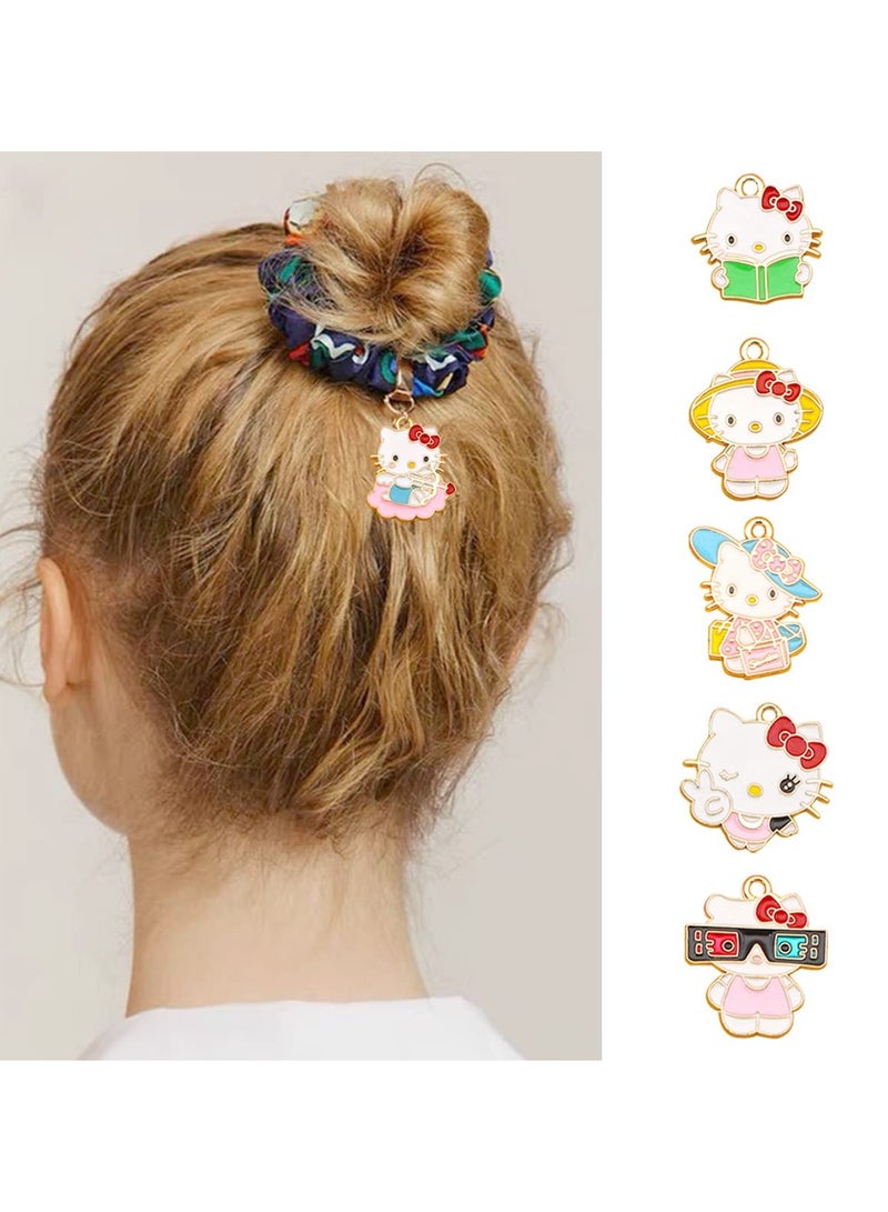 SYOSI سحر القطط المينا سوار سبائك سحر الحرف اليدوية لصنع المجوهرات سحر قلادة معدنية مع لوازم الحرف القطط اللطيفة لصنع المجوهرات قلادة سوار كاحل - Image 2