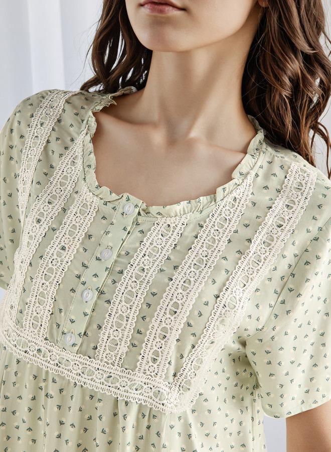 سبلاش فيڤ قميص نوم قصير الأكمام من الرايون - Image 3