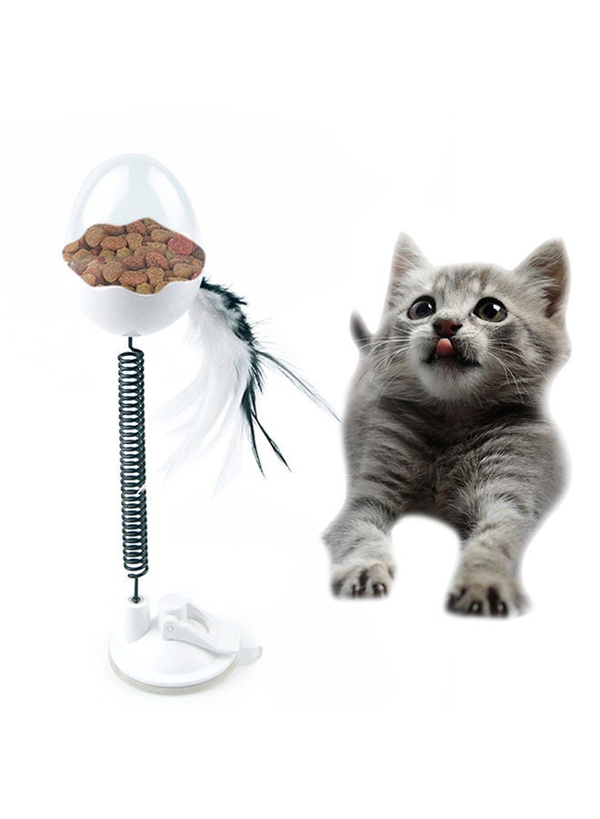 NIBEMINENT Food Dispenser Ball Interactive Toy With LED Light White/Black 28x8x8cm - Image 1