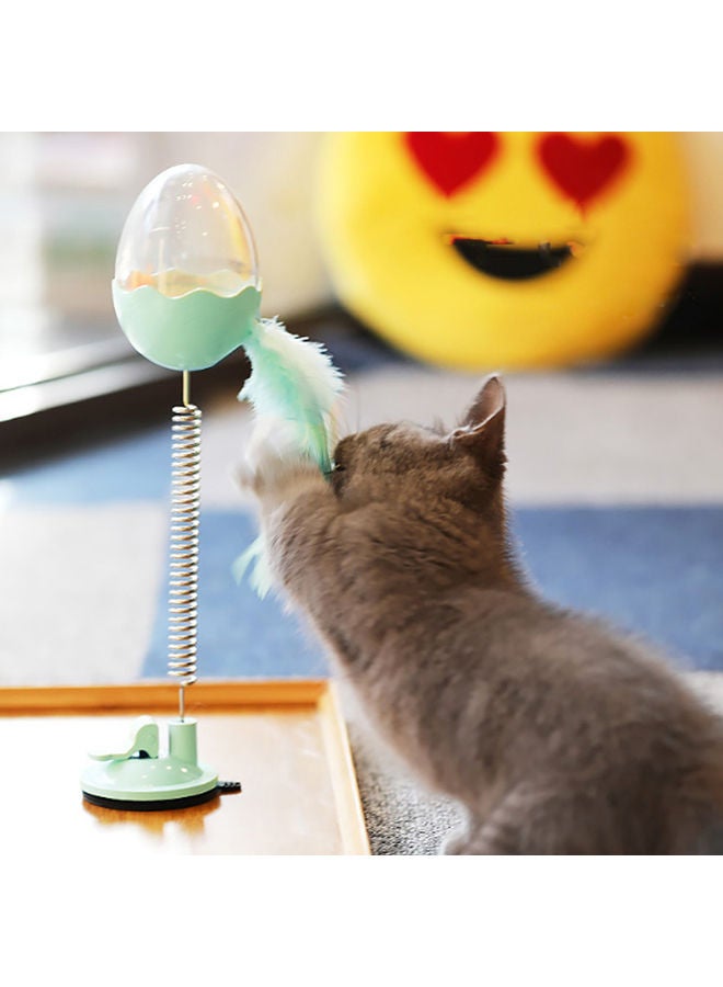 NIBEMINENT Food Dispenser Ball Interactive Toy With LED Light White/Black 28x8x8cm - Image 2