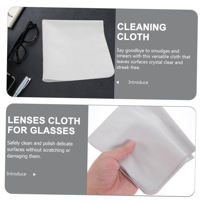 Microfiber Cleaning Cloth For Glasses Lenses Cameras Screens Jewelry 30x30cm Grey - Image 3