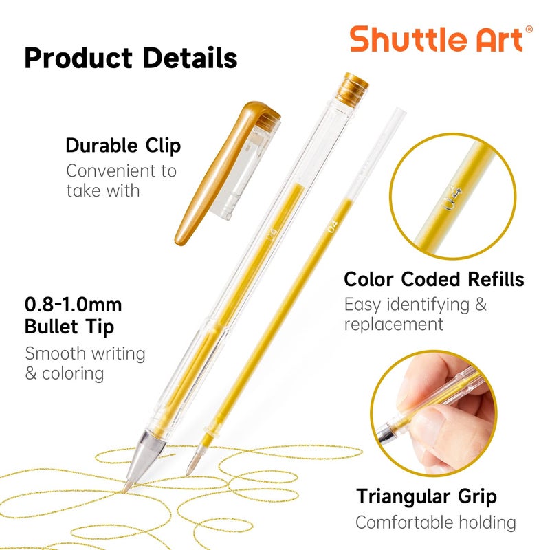 Shuttle Art 60 Pack Earth Tone Gel Pens, 30 Brown Earth Tone Gel Pens with 30 Refills for Adults Coloring Books Journaling Drawing Nature, Landscapes, Animals Scenes - Image 3