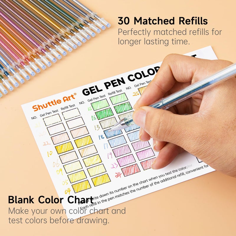 Shuttle Art 60 Pack Earth Tone Gel Pens, 30 Brown Earth Tone Gel Pens with 30 Refills for Adults Coloring Books Journaling Drawing Nature, Landscapes, Animals Scenes - Image 4