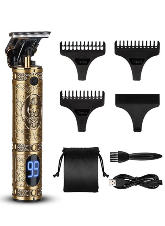 Professional Mens Hair Trimmers, Cordless Rechargeable Beard Trimmer T-Blade Hair Clippers for Men, 0mm Zero Gapped Baldhead Shaver with 3 Combs - Image 1