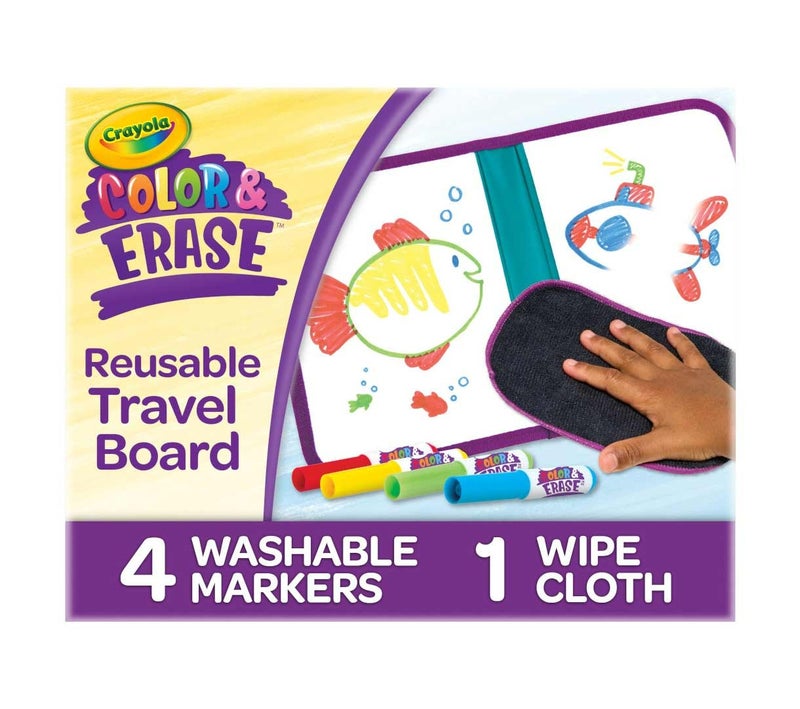 Crayola Color & Erase Drawing Board for Kids, Travel Coloring Kit, Gift 3+ - Image 2