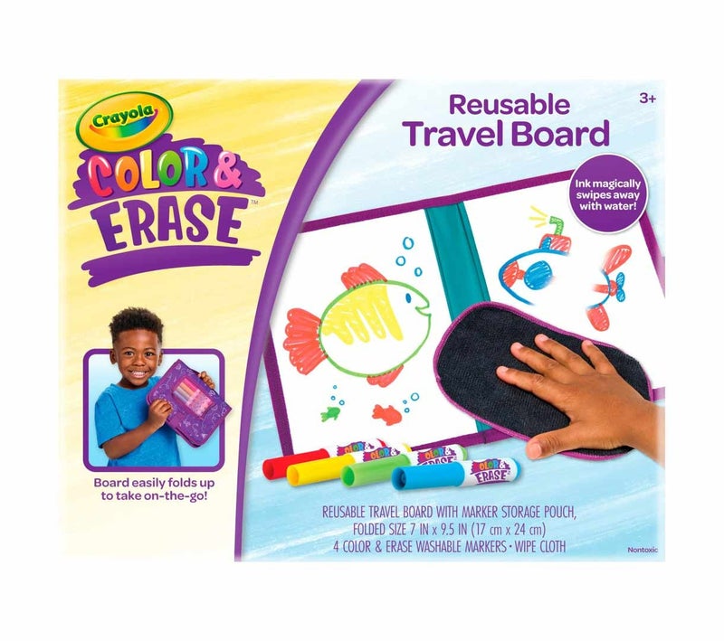 Crayola Color & Erase Drawing Board for Kids, Travel Coloring Kit, Gift 3+ - Image 1