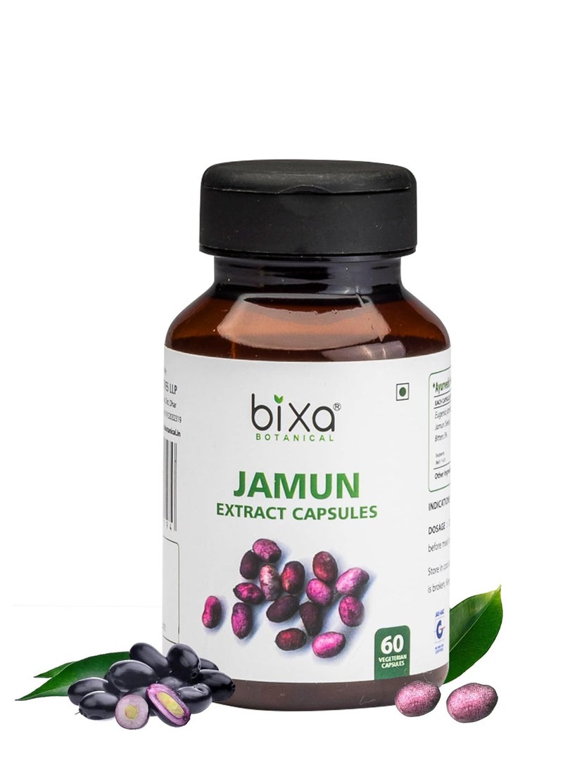 bixa BOTANICAL مستخلص الجامون (إيجونيا جامبولانا/ البرقوق الأسود) مرارة 5% | عشبة أيورفيدا | مكمل عشبي لتحسين الهضم | كبسولات نباتية 60 حبة (450 ملغ) - Image 2