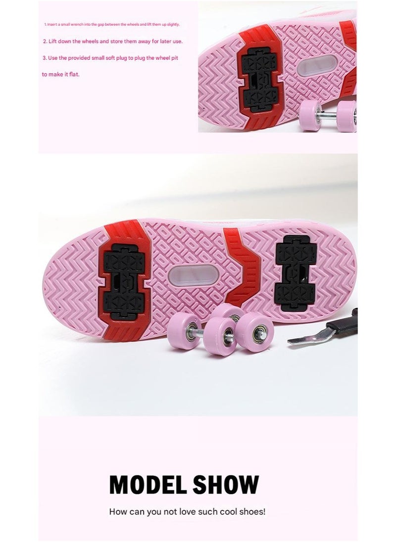 NIBEMINENT LED Flash Light Sneaker Skate Shoes with Wheels USB Charging Roller Skates Shoes  - Image 4