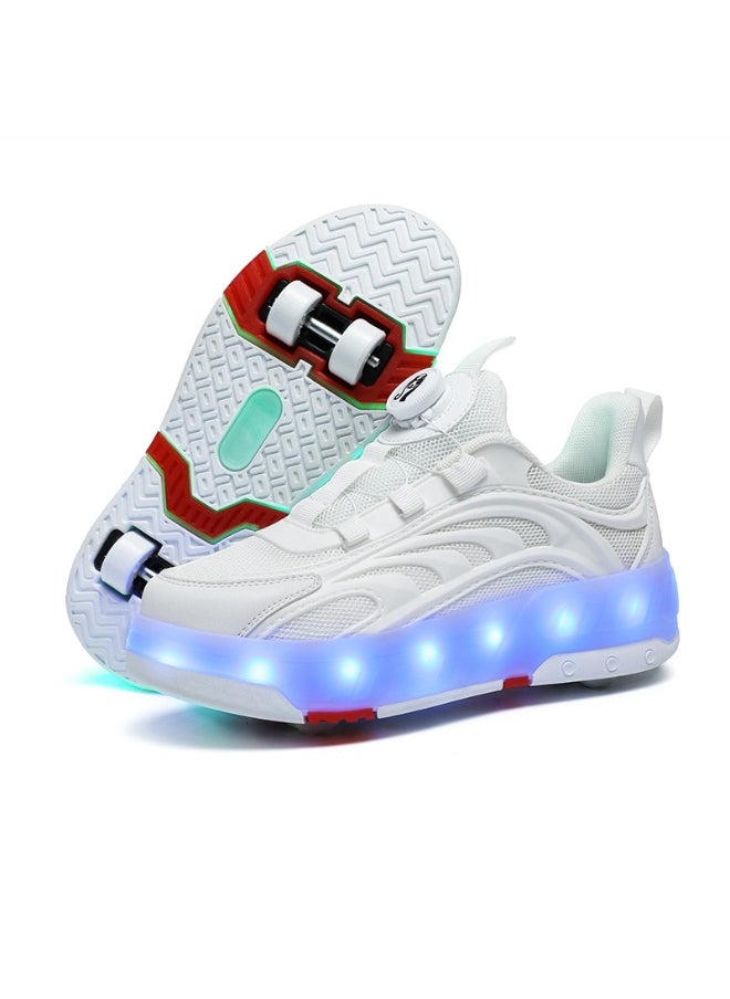 NIBEMINENT LED Flash Light Sneaker Skate Shoes with Wheels USB Charging Roller Skates Shoes  - Image 1