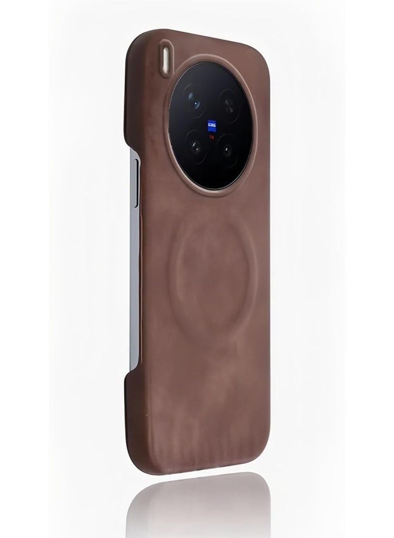 general Compatible with VIVO X300 Pro 5G, [Mag-Safe Compatible] Slim Leather Luxury Phone Case, Frameless Anti-Fingerprint Design, Supports Wireless Charging