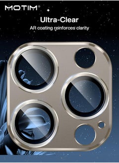 Motim iPhone 15 Pro/15 Pro Max Camera Lens Protector, Full Coverage 9H Tempered Glass Cover, Scratch-Resistant, Matte Metal Plate, Case Friendly, Natural Titanium  - Image 4