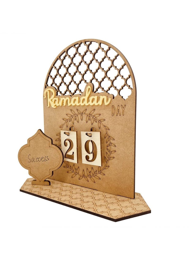 LEFAFA Ramadan Advent Calendar, Wooden Ramadan 30 Days Countdown Calendar, DIY Eid Mubarak Decorations for Ramadan Parties, Ramadan Gifts for Family  - Image 1