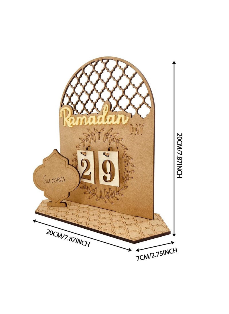LEFAFA Ramadan Advent Calendar, Wooden Ramadan 30 Days Countdown Calendar, DIY Eid Mubarak Decorations for Ramadan Parties, Ramadan Gifts for Family  - Image 2