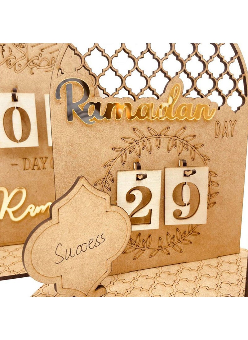 LEFAFA Ramadan Advent Calendar, Wooden Ramadan 30 Days Countdown Calendar, DIY Eid Mubarak Decorations for Ramadan Parties, Ramadan Gifts for Family  - Image 3
