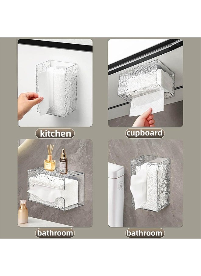 Generic - Glacier Style 1 Piece Tissue Storage Box, No Drilling Toilet Paper Holder Wall Mounted Bathroom Hanging Toilet Paper Holder - Image 1