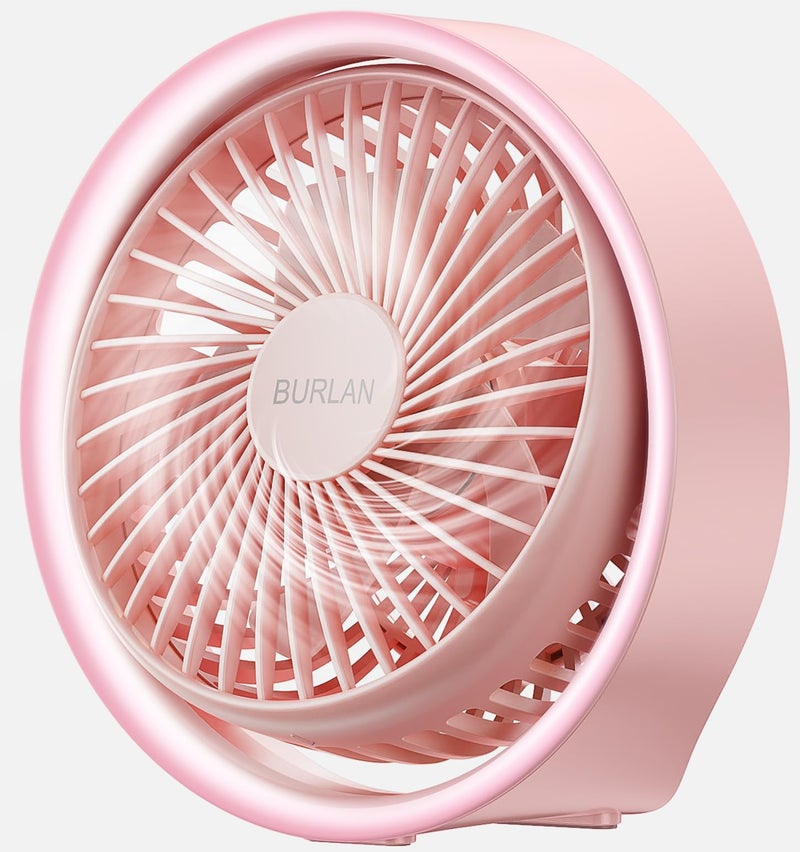 BURLAN Desk Fan Air Circulator Quiet Operating Fan for Bedroom With Strong Airflow 3 Spped Portable Desk Fan Battery Operated with USB